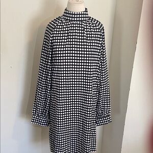 SHEIN Black and White Polka Dot Fabric size Large
